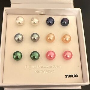 Sterling Silver Cultured Freshwater Pearls studs